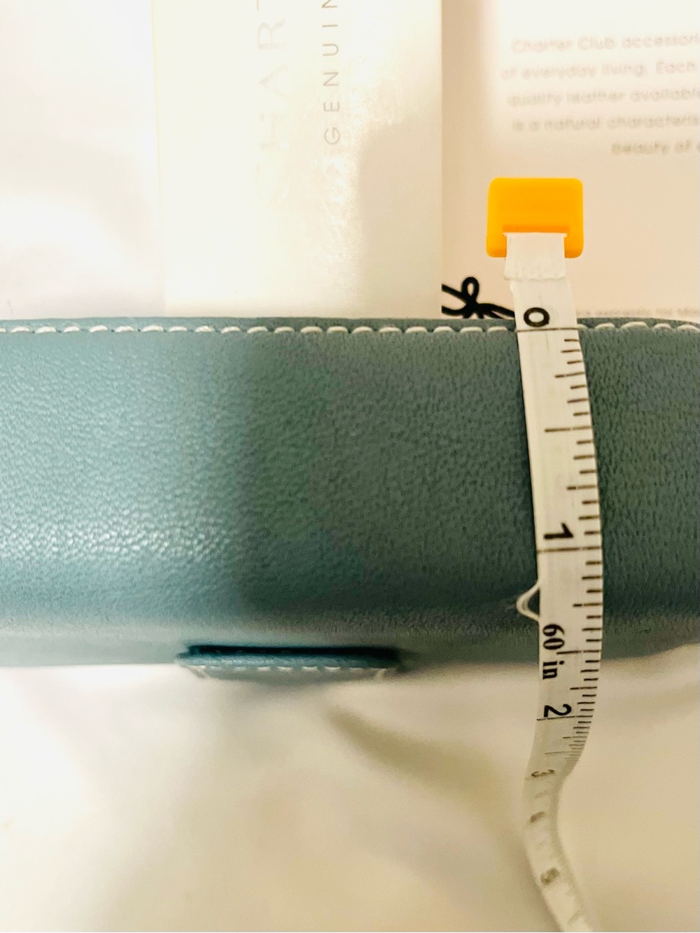 Charter Club Teal-Green Genuine Leather Wallet with Kiss Lock Gold Trim - Picture 8 of 8